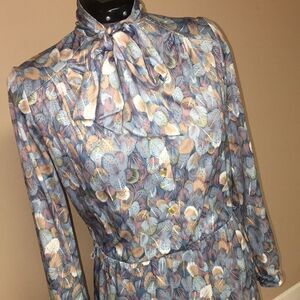 Vintage Nikki Floral Retro Secretary Style 70’s dress 7/8